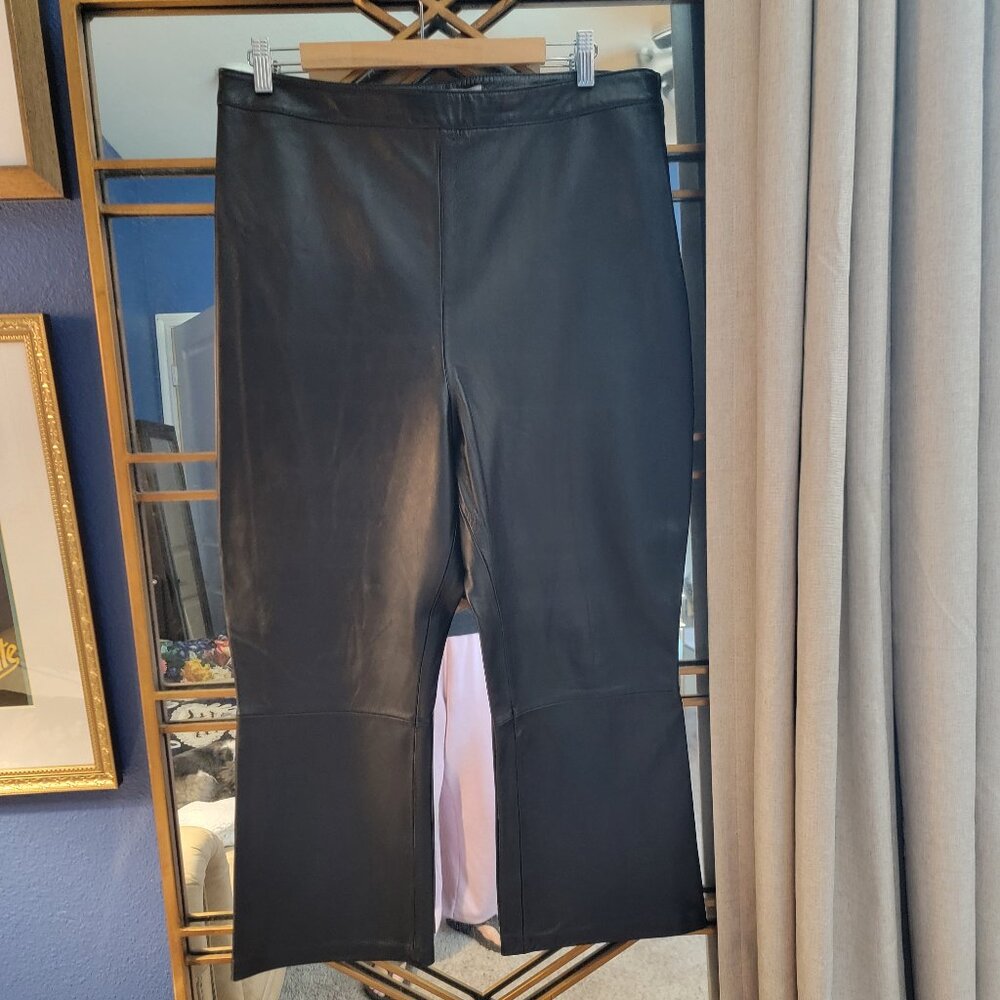 Asos Design Leather Crop Flares